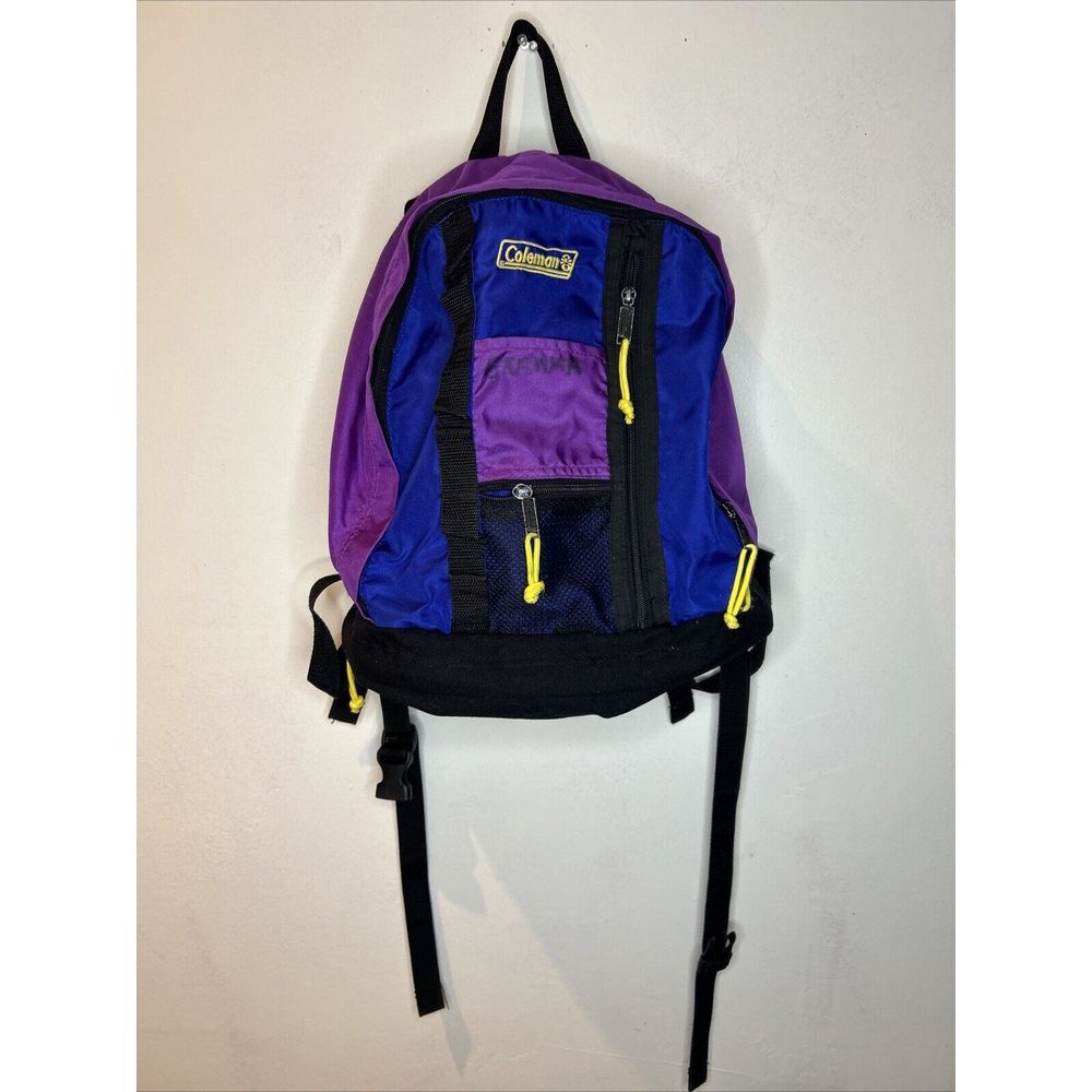 Coleman‎ Backpack-Hiking School-Purple-Zippers Pockets-15.5"